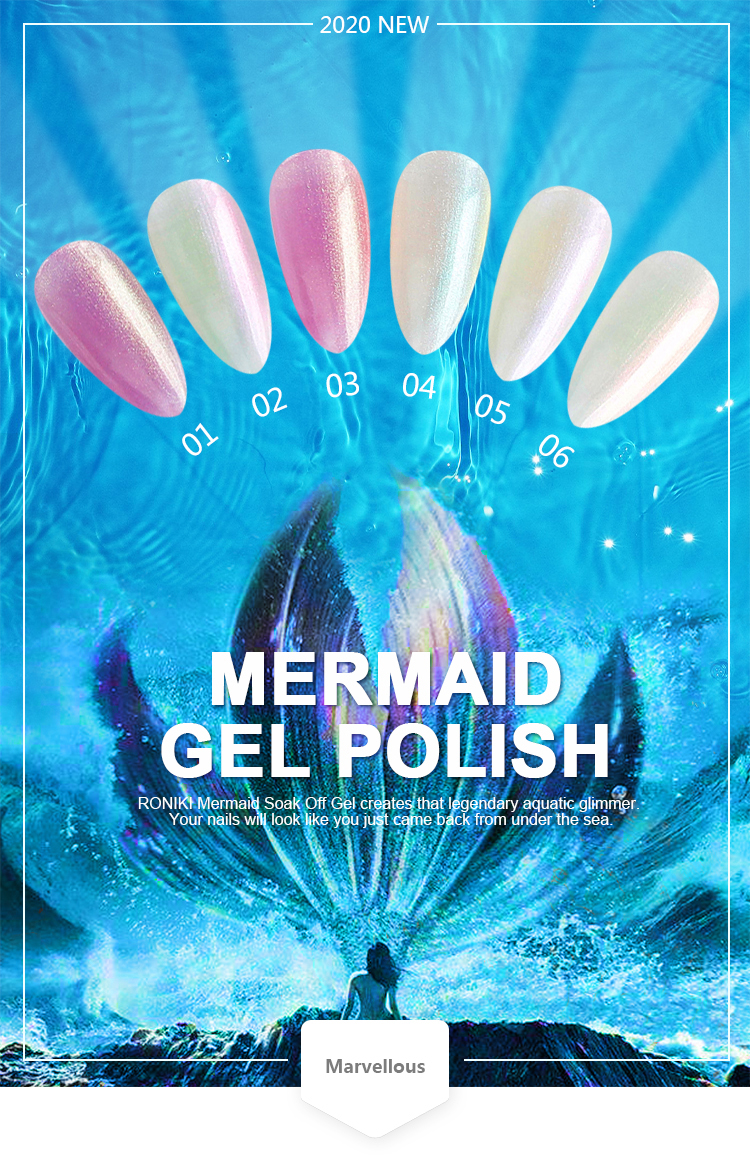 RONIKI 10ml Nail Gel Factory 12 New Rainbow Mermaid Gel
