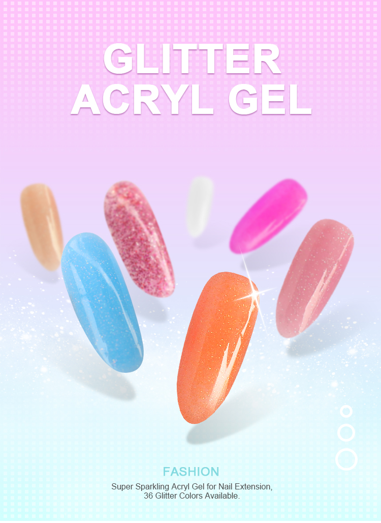 RONIKI Supply Nail Extension Color Glitter Acryl Poly Gel