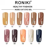 RONIKI Nude Cat'S Eye Gel, Light Pink Cat Eye Nails