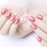 RONIKI Nude Cat'S Eye Gel, Light Pink Cat Eye Nails