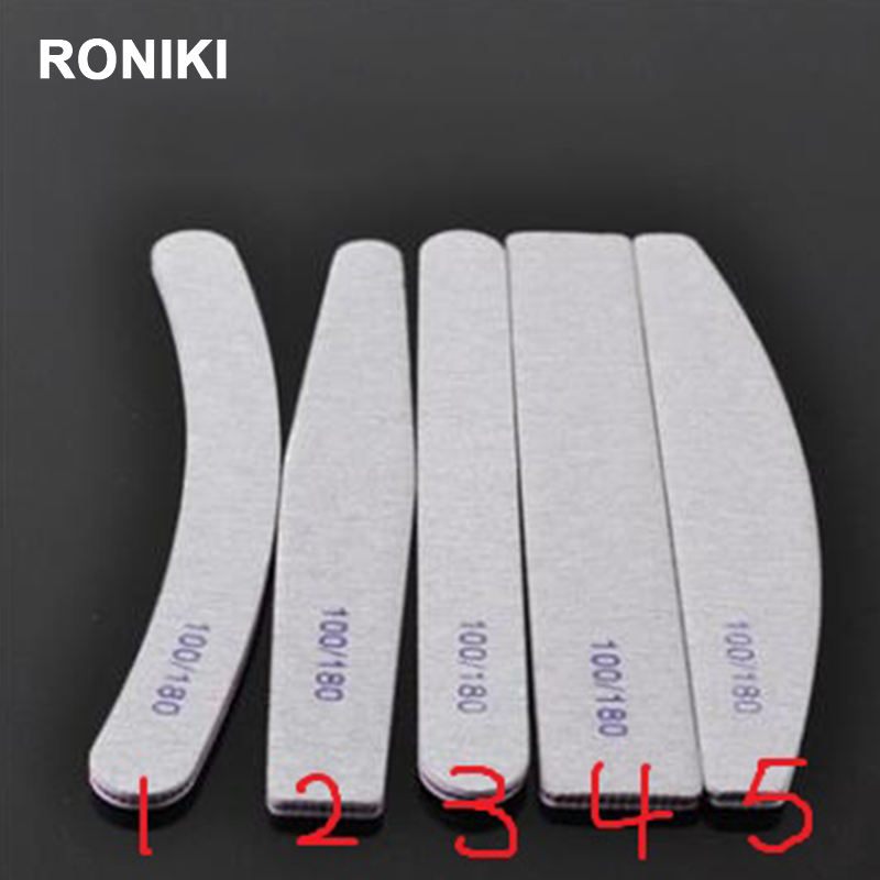 RONIKI Private Label Personalised Custom 80/80 100/180 100 180 pink nail buffer mini Half Moon Nail File With Logo