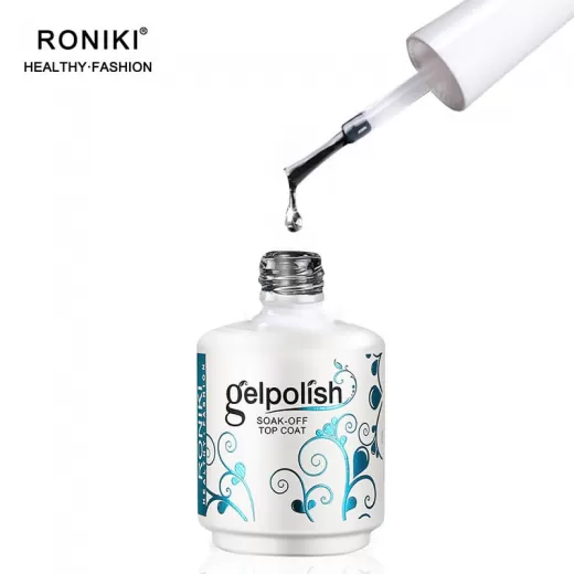 RONIKI Shiny No Wipe Clean Pearl Top Coat Gel Nail Polish