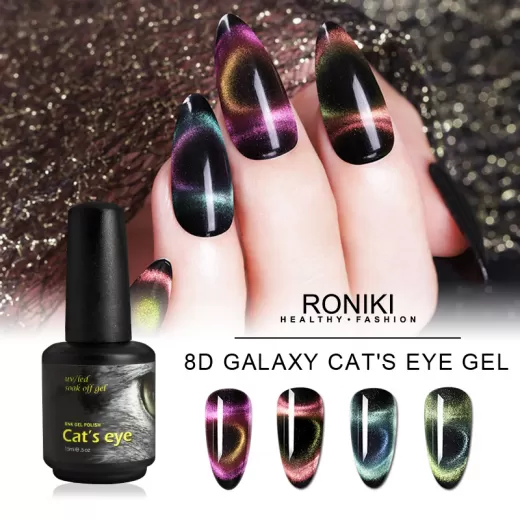 Galaxy Cat Eye Nails