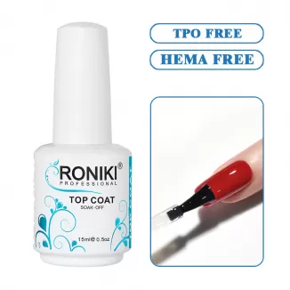 RONIKI No Wipe Clear UV/LED Base/Top Coat UV Gel Nail Polish