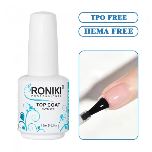 RONIKI No Wipe Clear UV/LED Base/Top Coat UV Gel Nail Polish