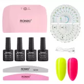 RONIKI Custom Nail Uv Gel Kit With Lamp Oem Color Private Label Gel Polish Set